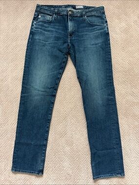 AG Adriano Goldschmied Slim Straight Dark Blue Jeans